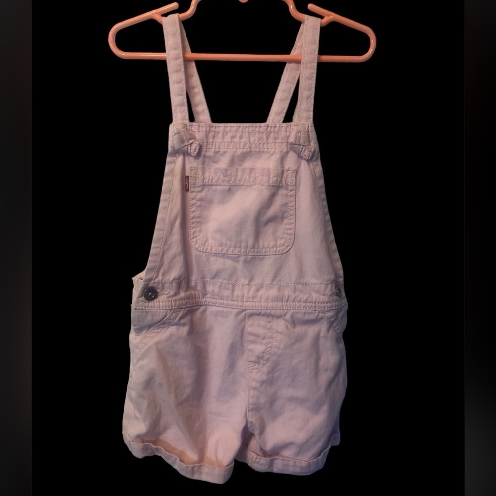 Girls Pale Pink Levi’s Shorts Overalls